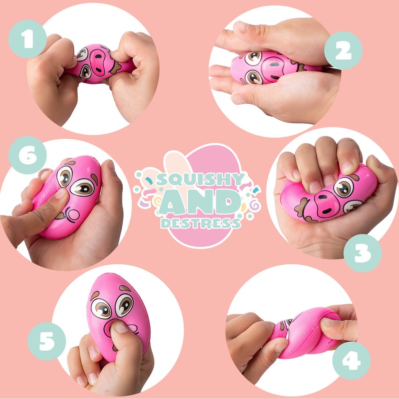 JOYFY 12 Pcs Easter Eggs Stress Balls Squishy Toys Squeeze Ball Toys for Easter Egg Hunt Easter Basket Stuffers Party Favors Gifts