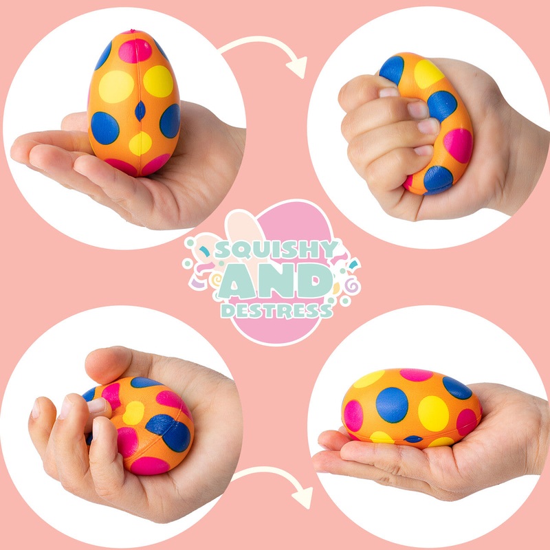 JOYFY 24 colorful and soft toy eggs for finding Easter eggs, slowly rising pressure relief super soft squeezing Easter eggs