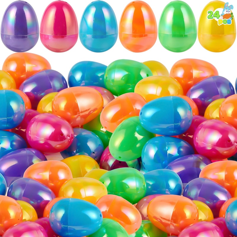 JOYFY 24 Easter Eggs for Filling with Treats, Easter-Themed Party Favors, Egg Hunt Games, Classroom Prize Supplies
