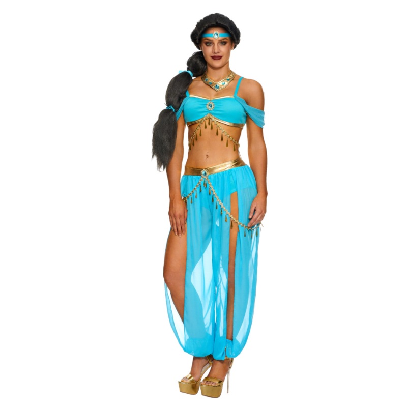 Joyfy Adult Arabian Princess Costume, Halloween Costume for Women Halloween Fancy-Dress Costume for Themed Party Cosplay