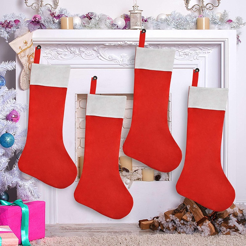 SYNCFUN 4 Pcs 36" Jumbo Felt Christmas Stockings, Giant Christmas Stocking Large Christmas Stocking for Family Holiday Season Decorations
