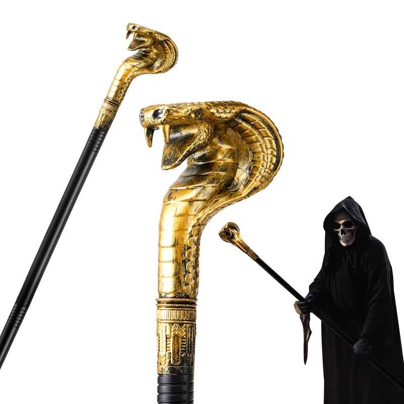 Syncfun Halloween Staff Costumes Walking Canes Walking Stick for Medusa Costume Egyptian Costume Snake Costume for Photo Prop Accessory Decorations,Halloween Dress Up Parties