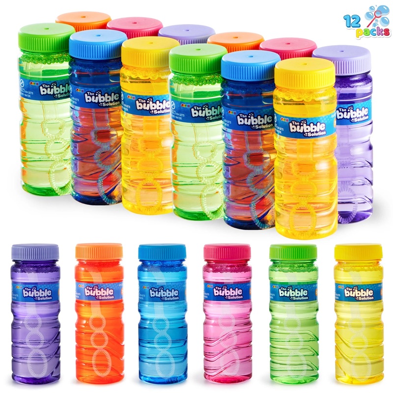 12Packs 4oz Bubble Bottles , Bubbles Party Favors, Bubble Solution Wand Bulk, Summer Toys Outside/Inside Use, Summer Gift for Kids