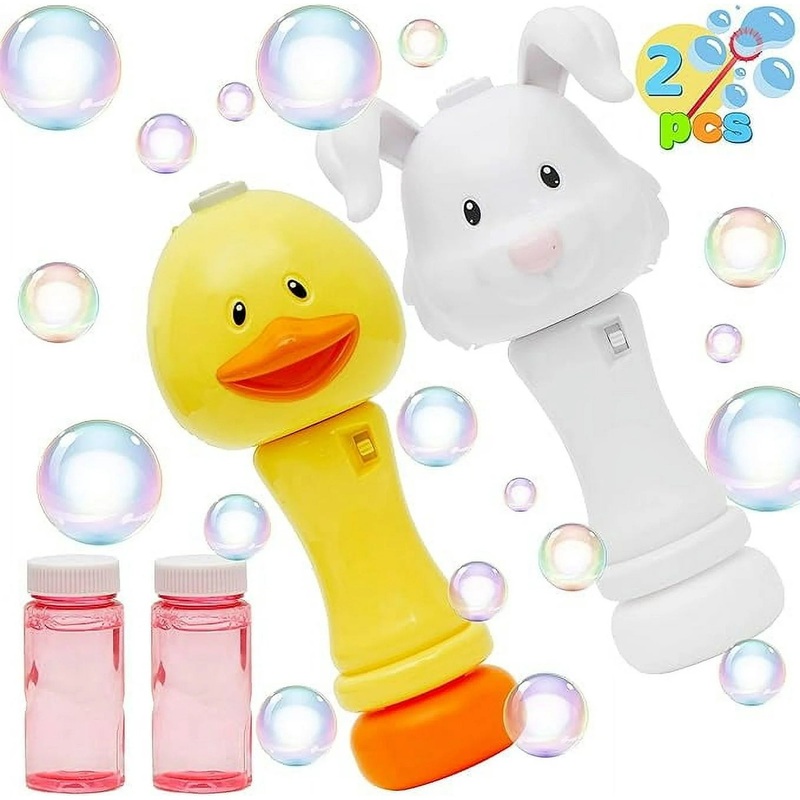 2 Pack Duck Bunny Bubble Blowing Toy for Outdoor Activities, Party, Wedding, Easter Basket Stuffer