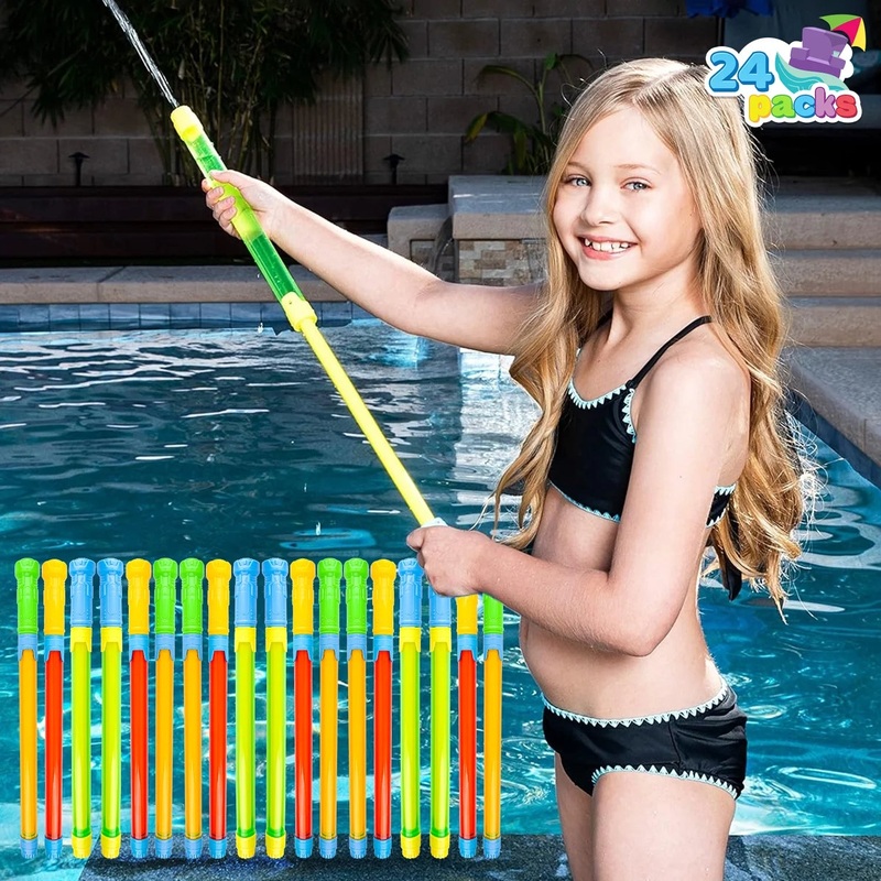 24 Packs Outdoor Water Guns, 16.5'' Summer Super Water Soaker Swimming Pool Toys for Kids and Adults