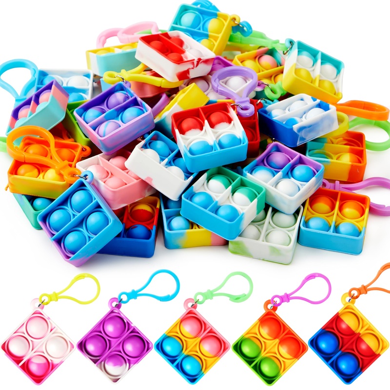 30 Square Pop Toy KeyChains