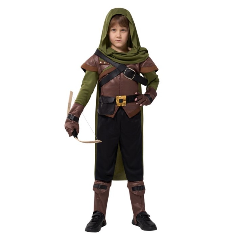 Joyfy Boys Robin Hood Costume, Toddler Child Robin Hooded Medieval Costume Outfit Set for Kids Halloween Party Dress Up