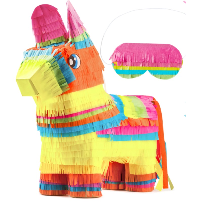 Joyfy Donkey Pinata for Kids Birthday Party 12.5"x 15.5"x 4.5" Party Supplies for Cinco De Mayo, Fiesta Taco, Luau Event, Mexican Theme Decoration, Taco Tuesday Event