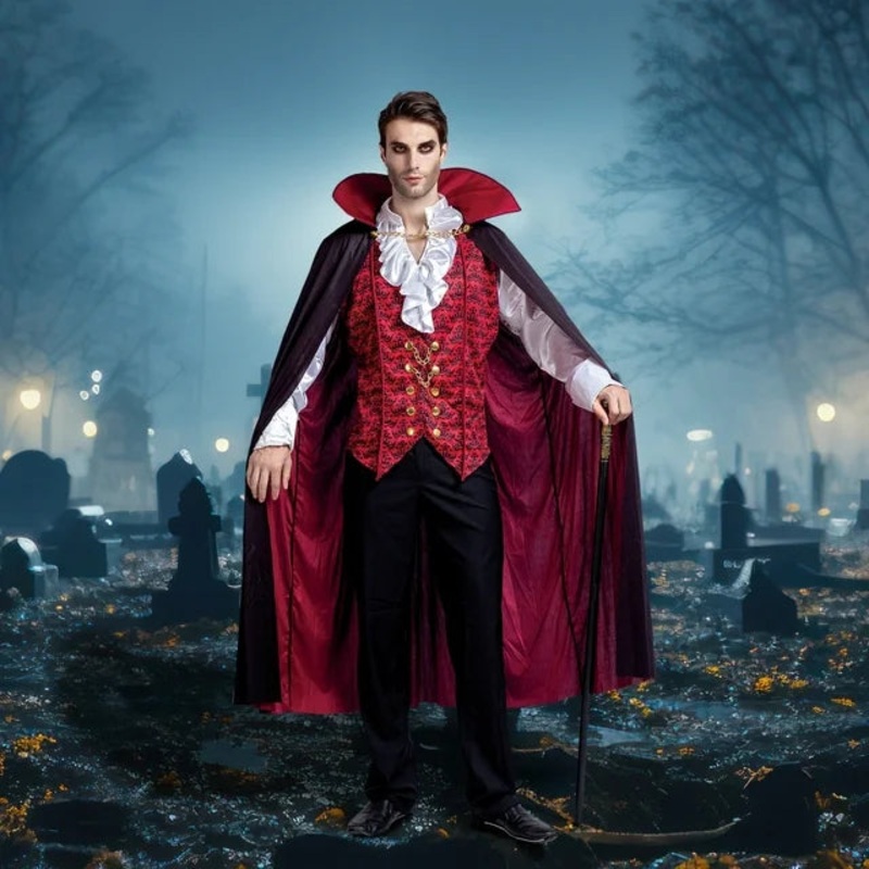 Joyfy Halloween Vampire Costume Set for Adult Halloween Costumes Party Fancy Dress-up