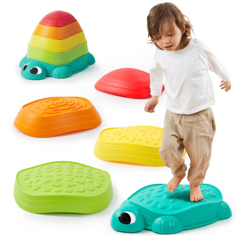Joyfy Turtle Stepping Stones for Kids ,Toddler Obstacle Course Coordination Sensory Game