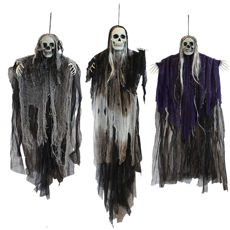 JOYIN 3 Pack Hanging Halloween Skeleton Ghosts Decorations,Grim Reapers for Best Halloween Outdoor Decorations