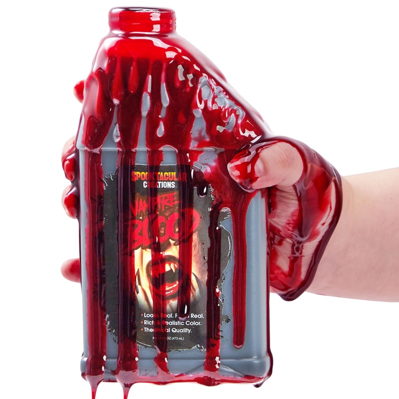 Spooktacular Creations Vampire Blood, 16oz Liquid Fake Blood, Bottle of Vampire Blood for Halloween Makeup Costume, Decoration