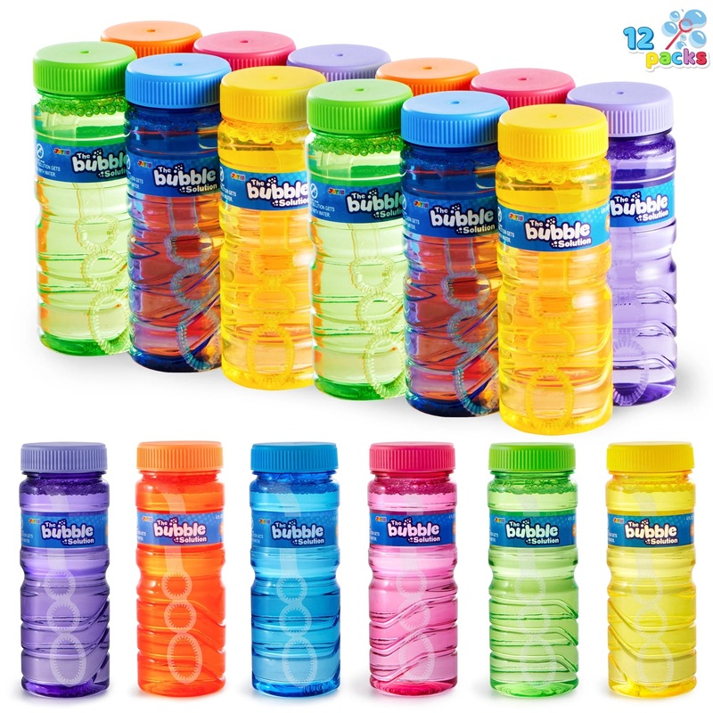 Syncfun 12Packs 4oz Bubble Bottles , Bubbles Party Favors, Bubble Solution Wand Bulk, Summer Toys Outside/Inside Use, Summer Gift for Kids