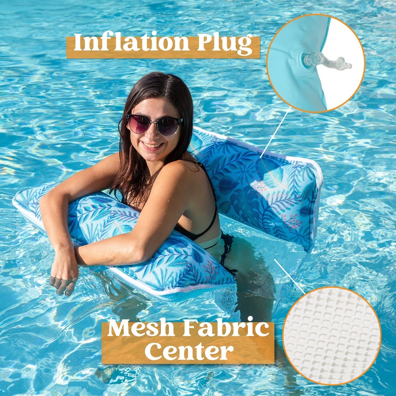 Syncfun 2 Packs Hammock Inflatable Pool Float, 4-in-1 Swimming Pool Lounger, Saddle, Lounge Chair, Hammock, Drifter,Pool Raft, Lake Floats for Water Fun Summer Party Toys