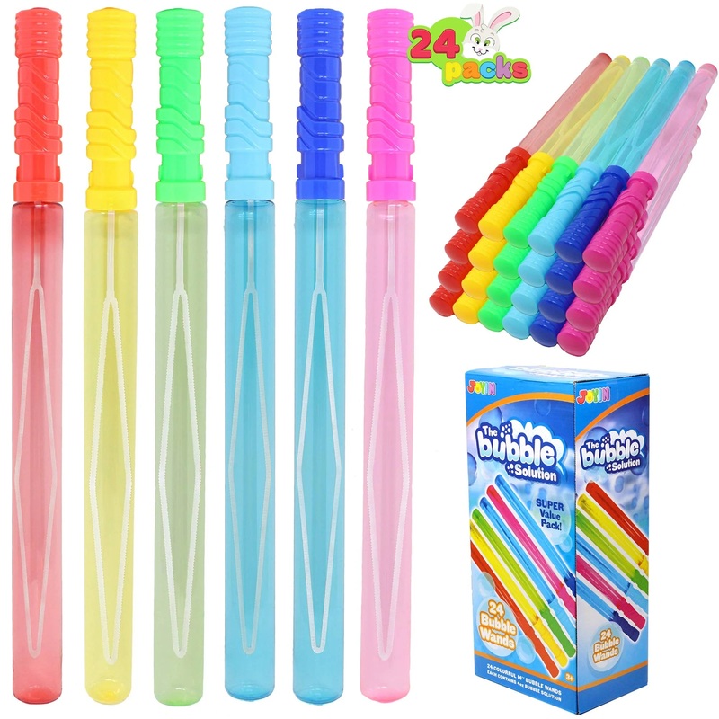 Syncfun 24 pack 14.6 Big Bubble Wands ,Bulk Bubble Sticks for Summer Toy, Outdoor Indoor Activity Use,Easter, Party Favors Supplies for Kids