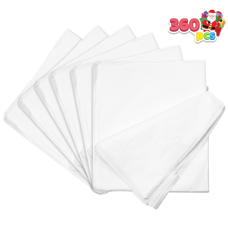 SYNCFUN 360 Sheets White Tissue Paper Bulk 20 x 20 Wrapping Accessory for Gift Wrap Christmas, Packing, DIY Arts & Crafts, Party Supplies and Wine Bottles