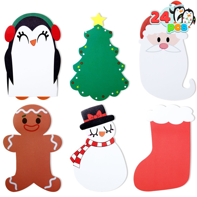 SYNCFUN Christmas Characters Notepads, 24 Packs