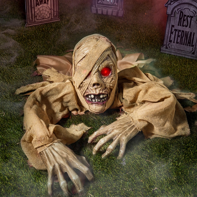 SYNCFUN Halloween Groundbreaker Halloween Decorations Zombie with Sound and Flashing Eyes,Outdoor Scary Halloween Yard Decorations,Haunted House Decorations