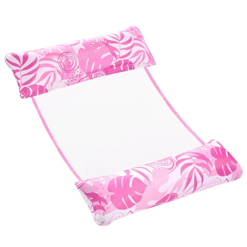Syncfun Inflatable Tropical Leaves Hammock Pool Float, Soft PVC (Pink)