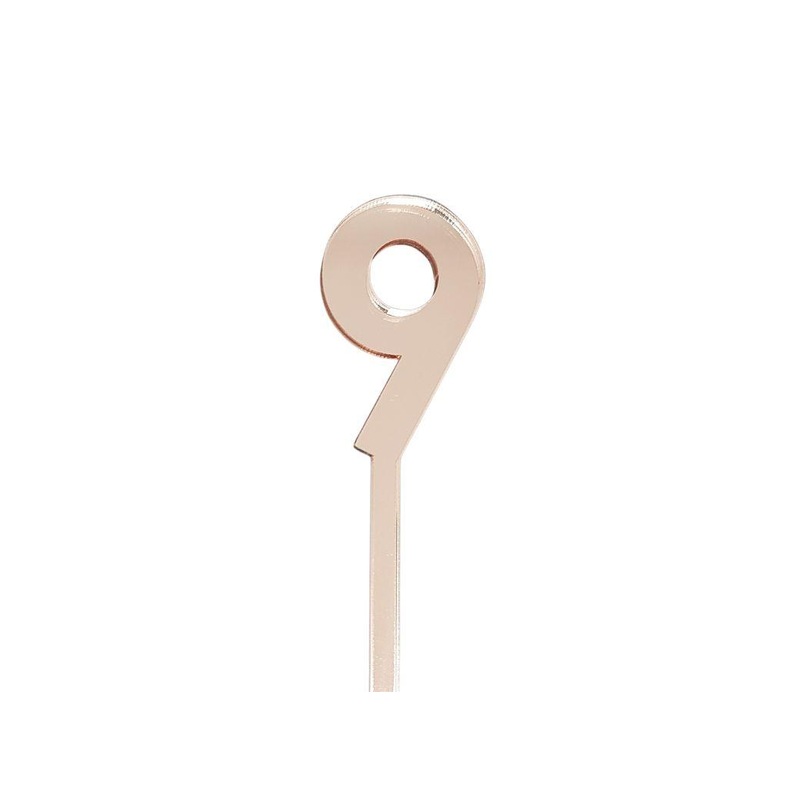 4.5cm Acrylic Number 9 - Rose Gold
