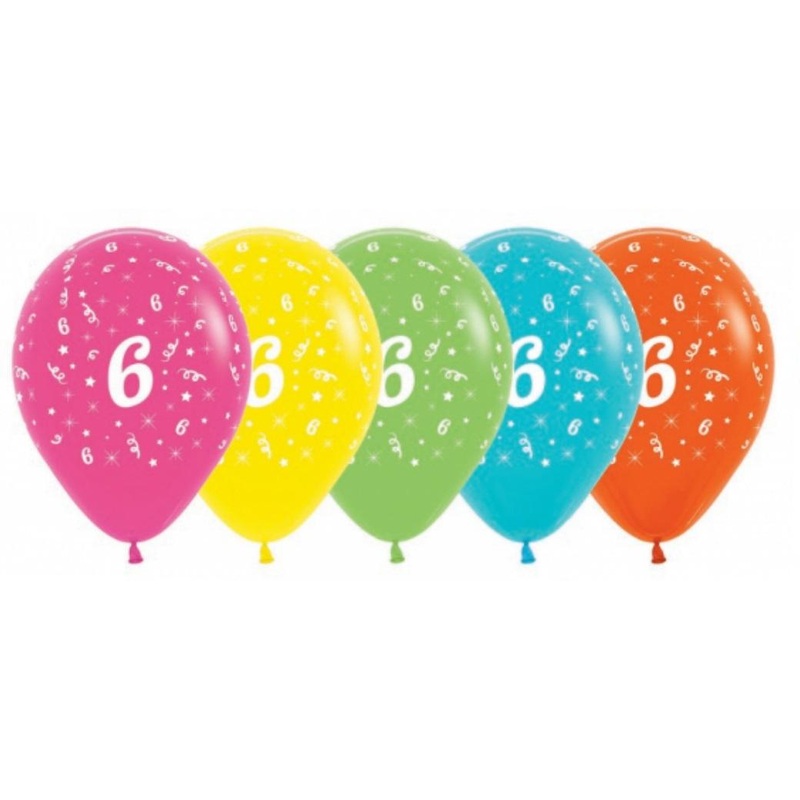 6th Birthday Balloon - Tropical