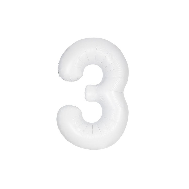 86cm Matte Bright White Foil Balloon - 3