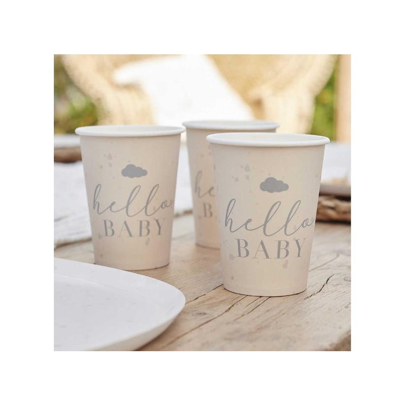 Hello Baby Neutral Baby Shower Cups 8pk