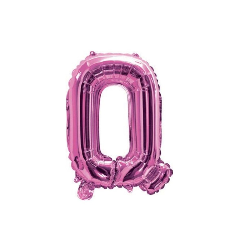 Mini Hot Pink Foil Balloon - Letter Q