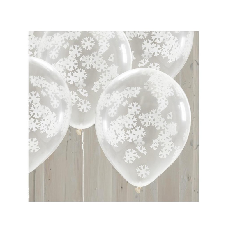 Snowflake Confetti Balloons 5pk