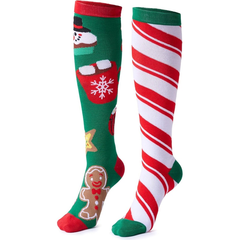 SYNCFUN 2 Pairs Christmas Socks for Women,Funny Crazy Holiday Christmas Socks for Adults,Christmas Gifts for Women