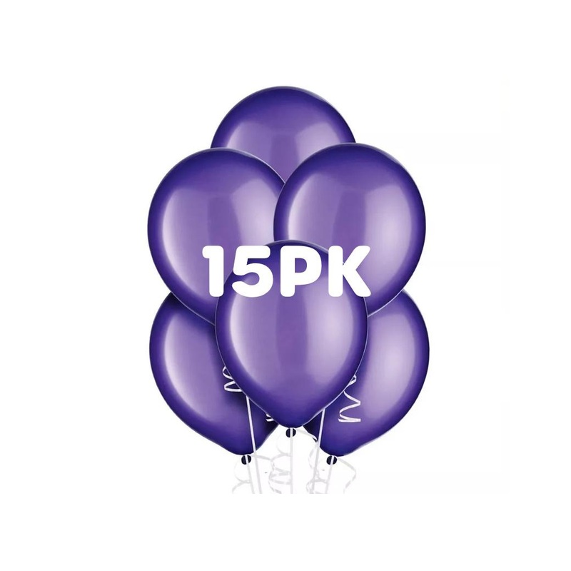Value Balloons 15pk - Pearl Purple