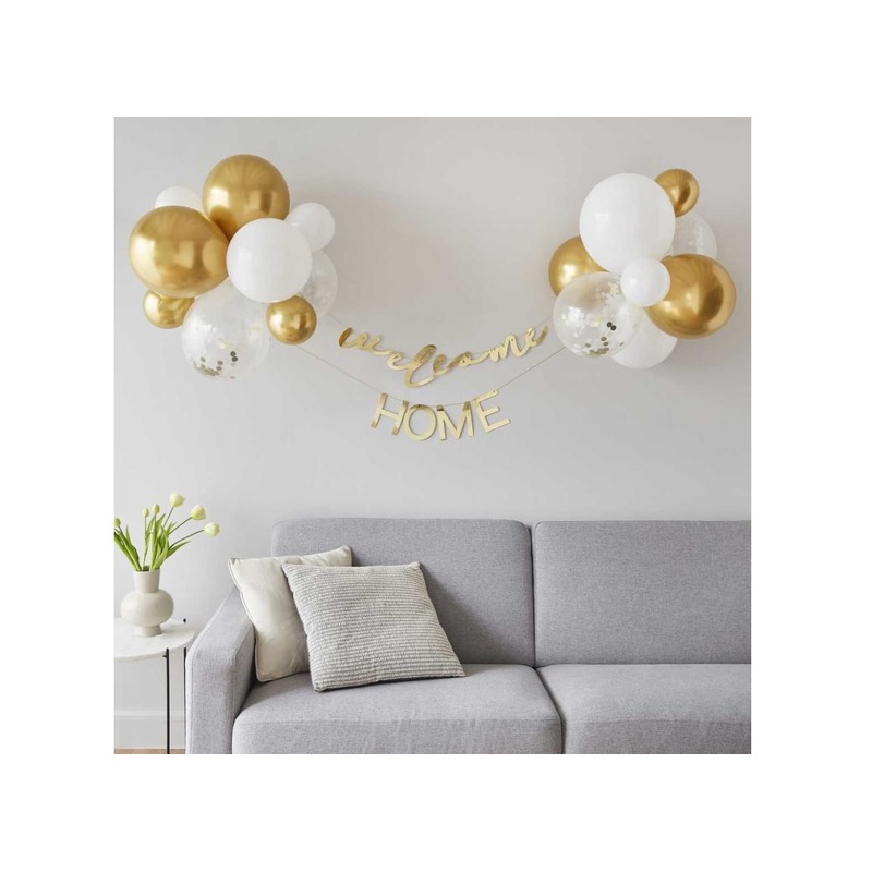 Welcome Home Bunting with Balloons