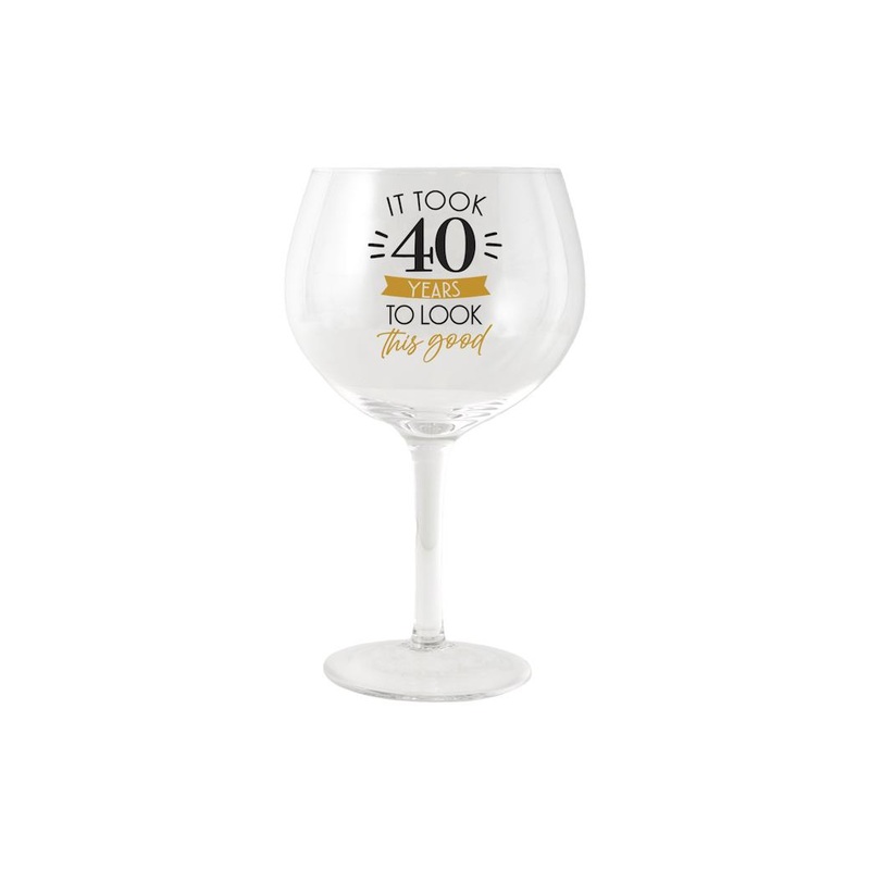 40th Birthday Balloon Glass
