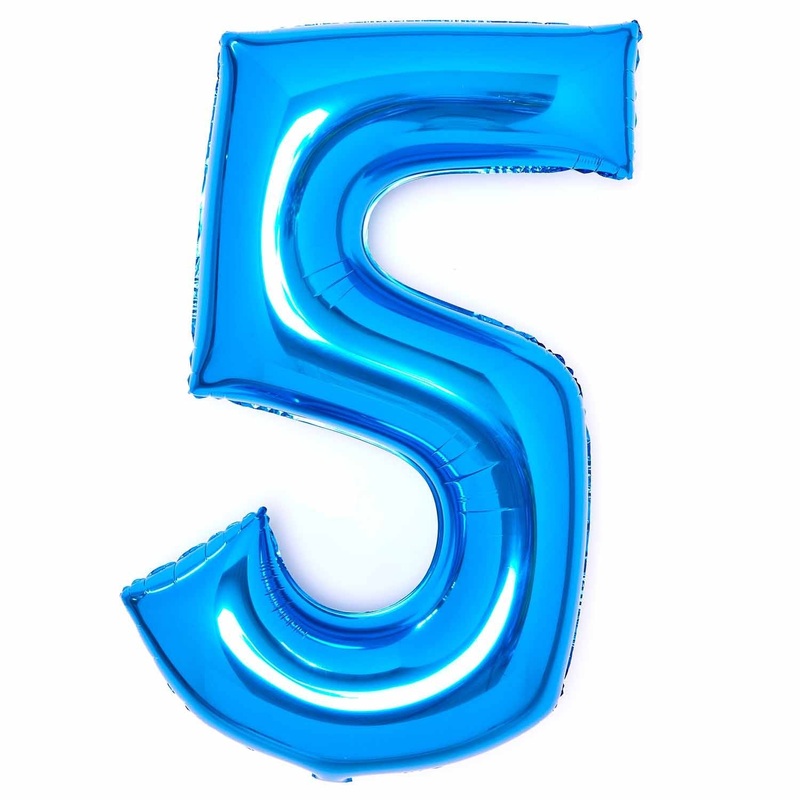 86cm Blue Number Foil Balloon - 5
