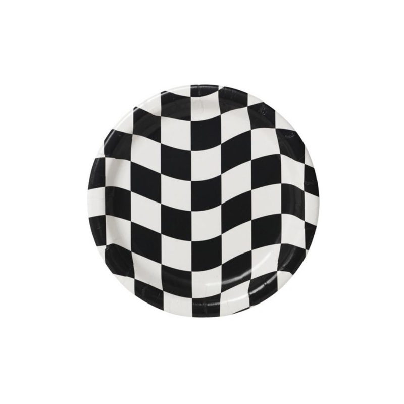 Black & White Check Lunch Plates - 8pk