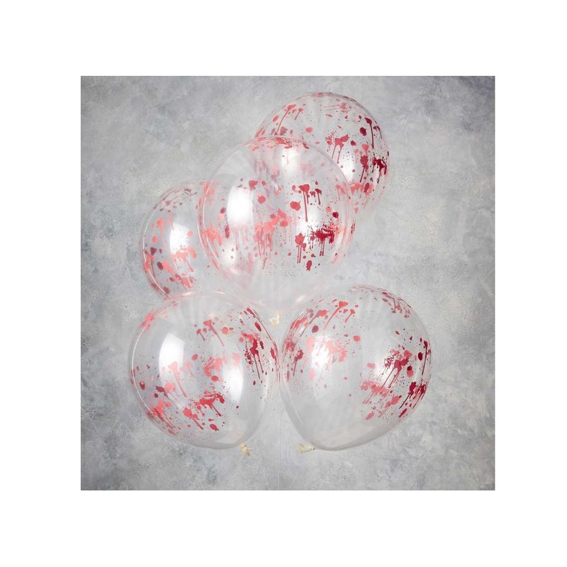 Blood Splatter Halloween Balloons 5pk