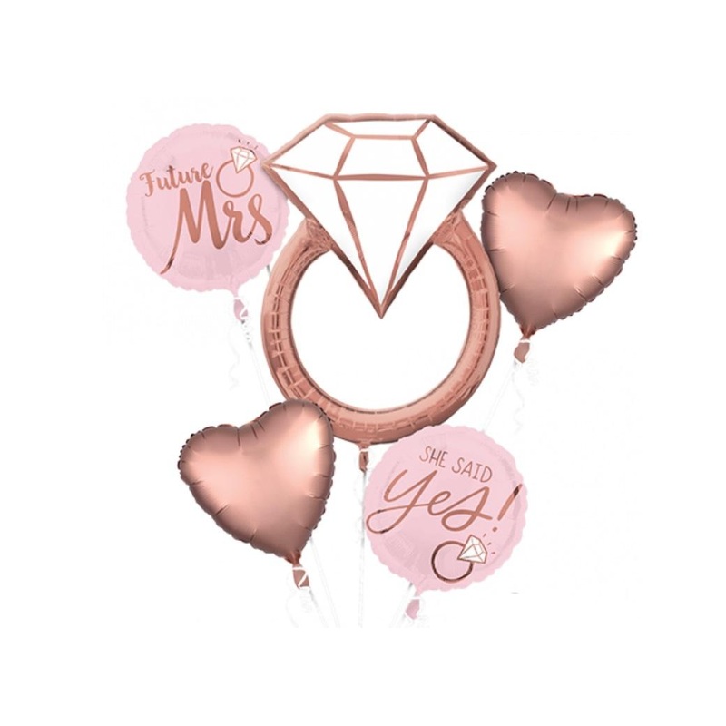 Blush Wedding Foil Balloon Bouquet