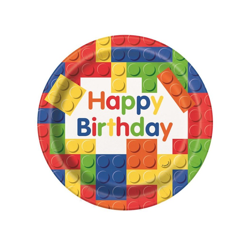 Building Blocks Dinner Plates 8pk