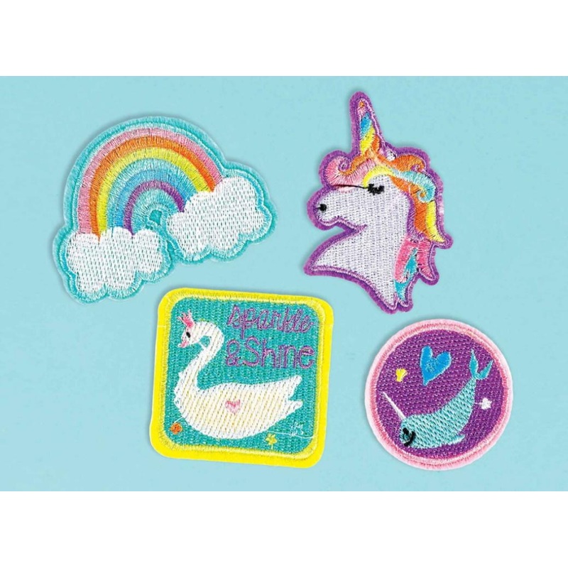 Magical Rainbow Embroidered Iron-On Patches 4pk