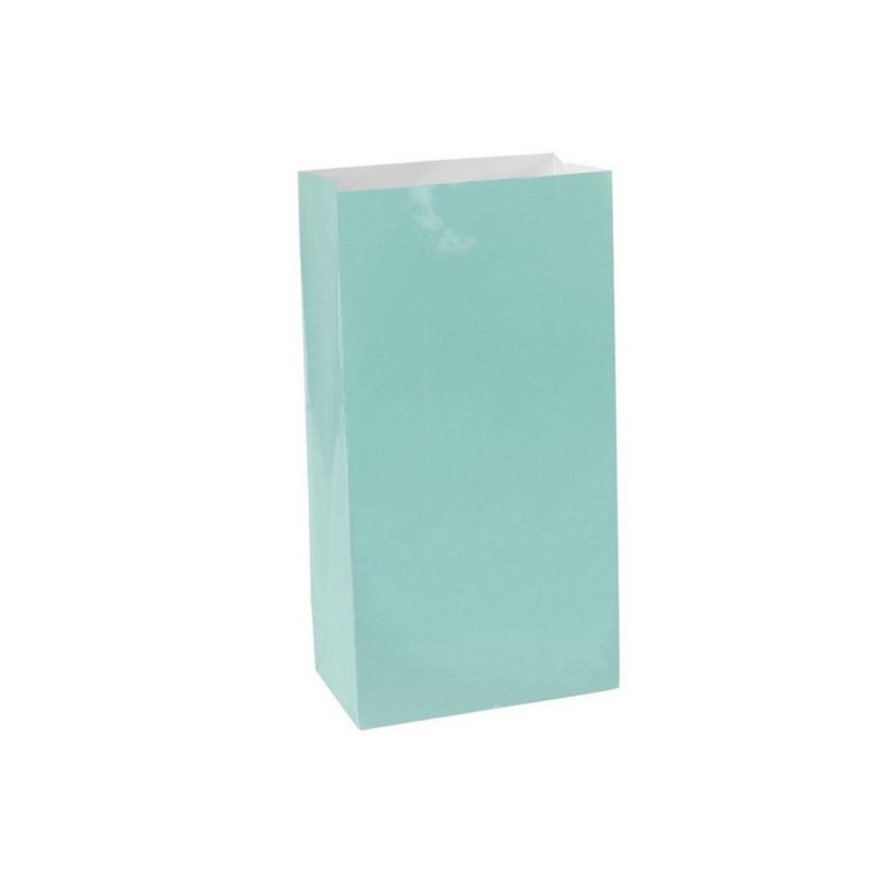 Paper Treat Bags 12pk Robins Egg Blue