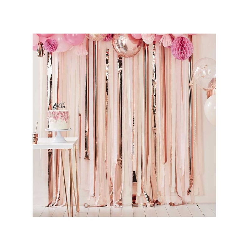 Pink & Rose Gold Streamer Backdrop