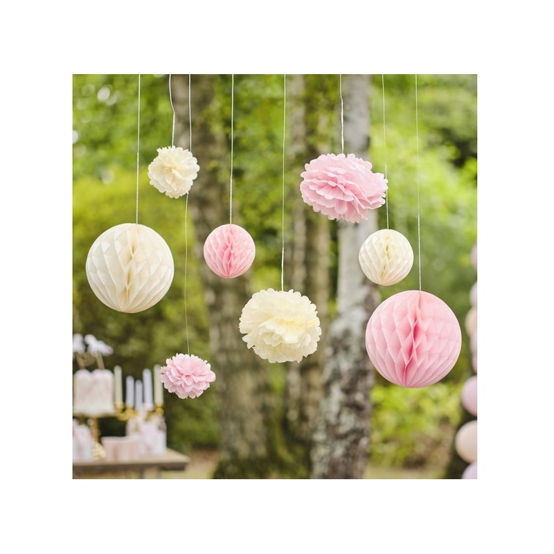 Pom Pom & Honeycomb Tissue Party Decorations