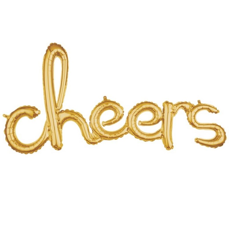 Script Balloon Gold Cheers