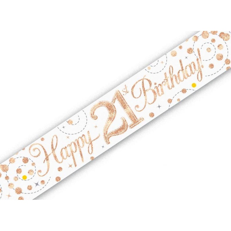 Sparkling Fizz Happy 21st Birthday Banner