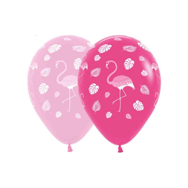 Tropical Flamingos Balloons 12pk