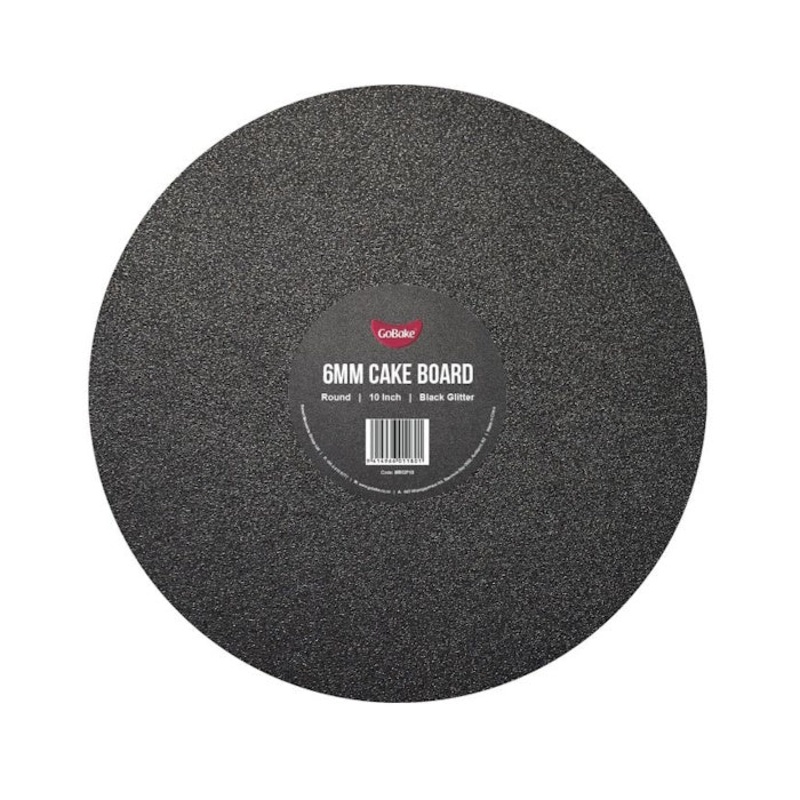 Black Glitter Round Cake Board 10in