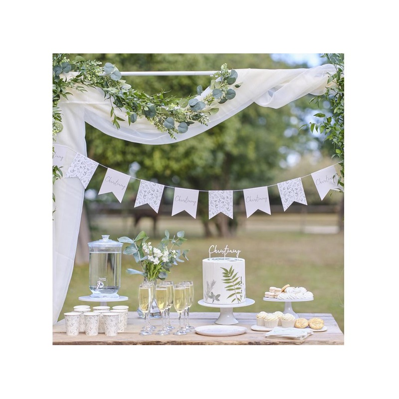 Botanical Christening Pennant Bunting
