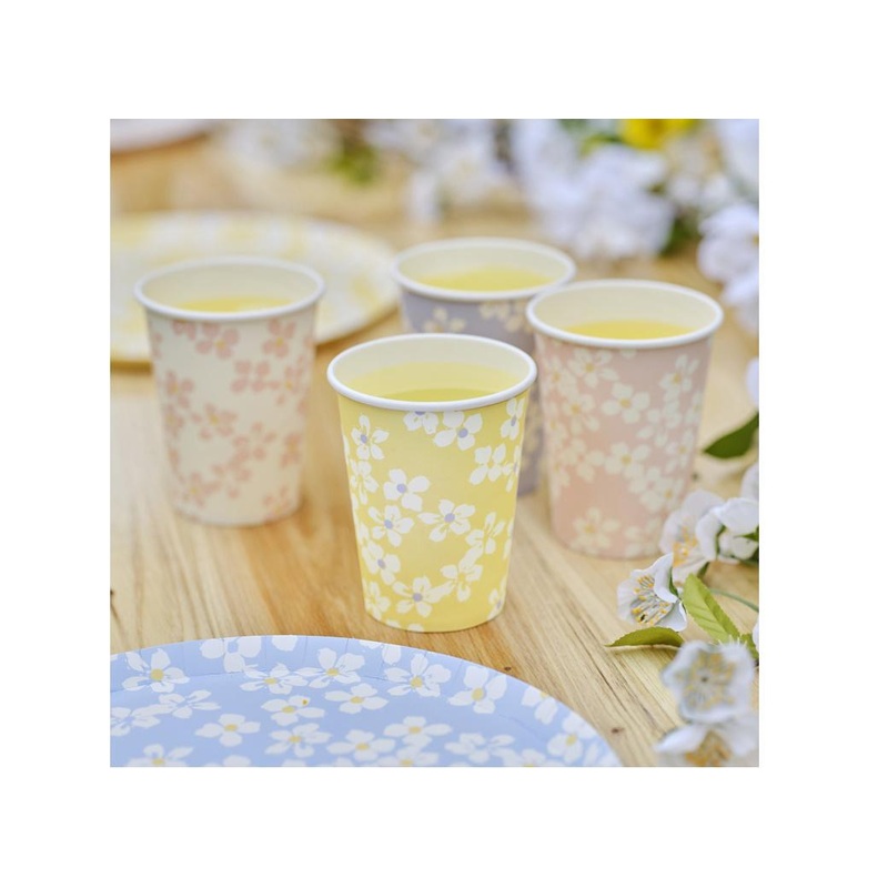 Hello Spring Floral Cups 8pk