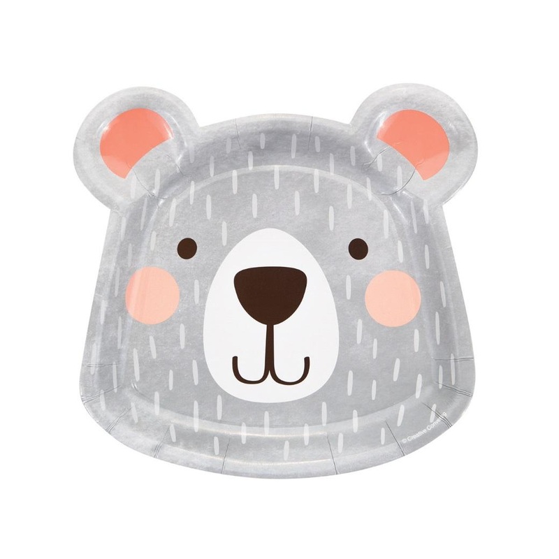 Lil Bear Shaped Plates 8pk