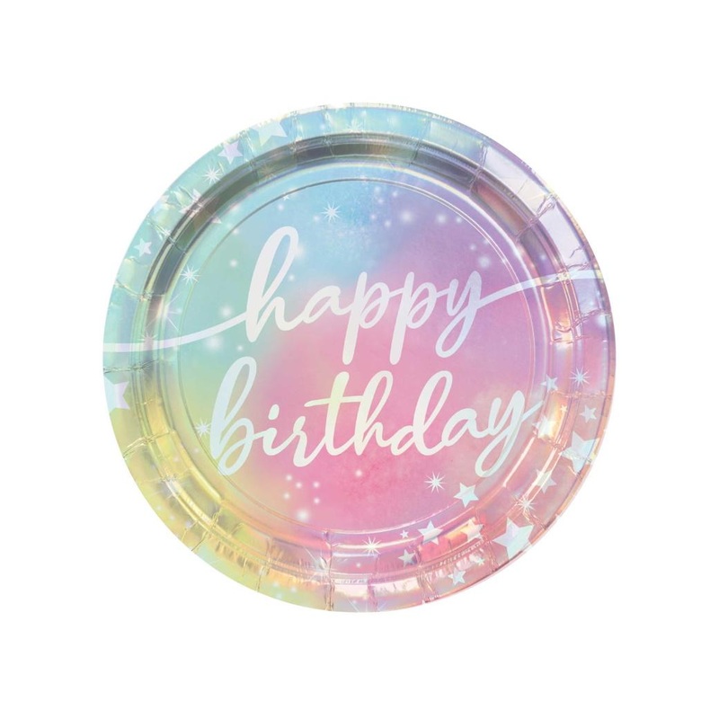 Luminous Iridescent Dinner Plates 8pk